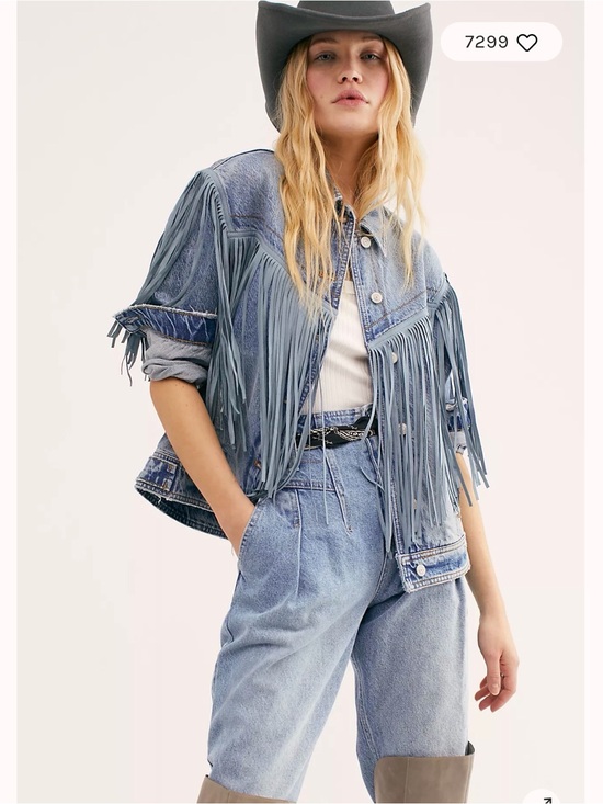 We The Free Jackets & Blazers - Free People We The Free After Hours Fringe Western Denim Jacket Medium Cowgirl
